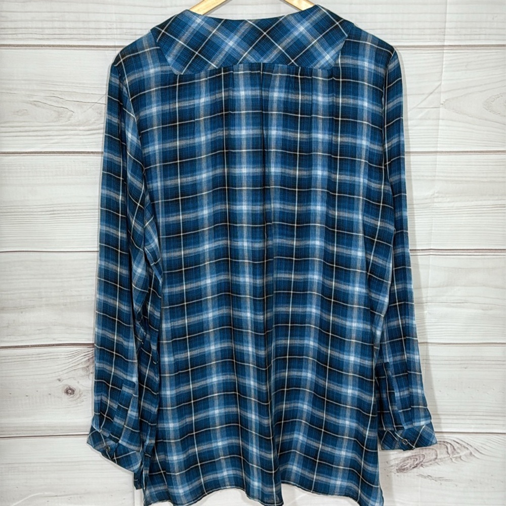 NWOT Westbound Teal Plaid Tunic Top Size 1X - Picture 5 of 6